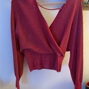 6. INC International Concepts Red Textured Sweater